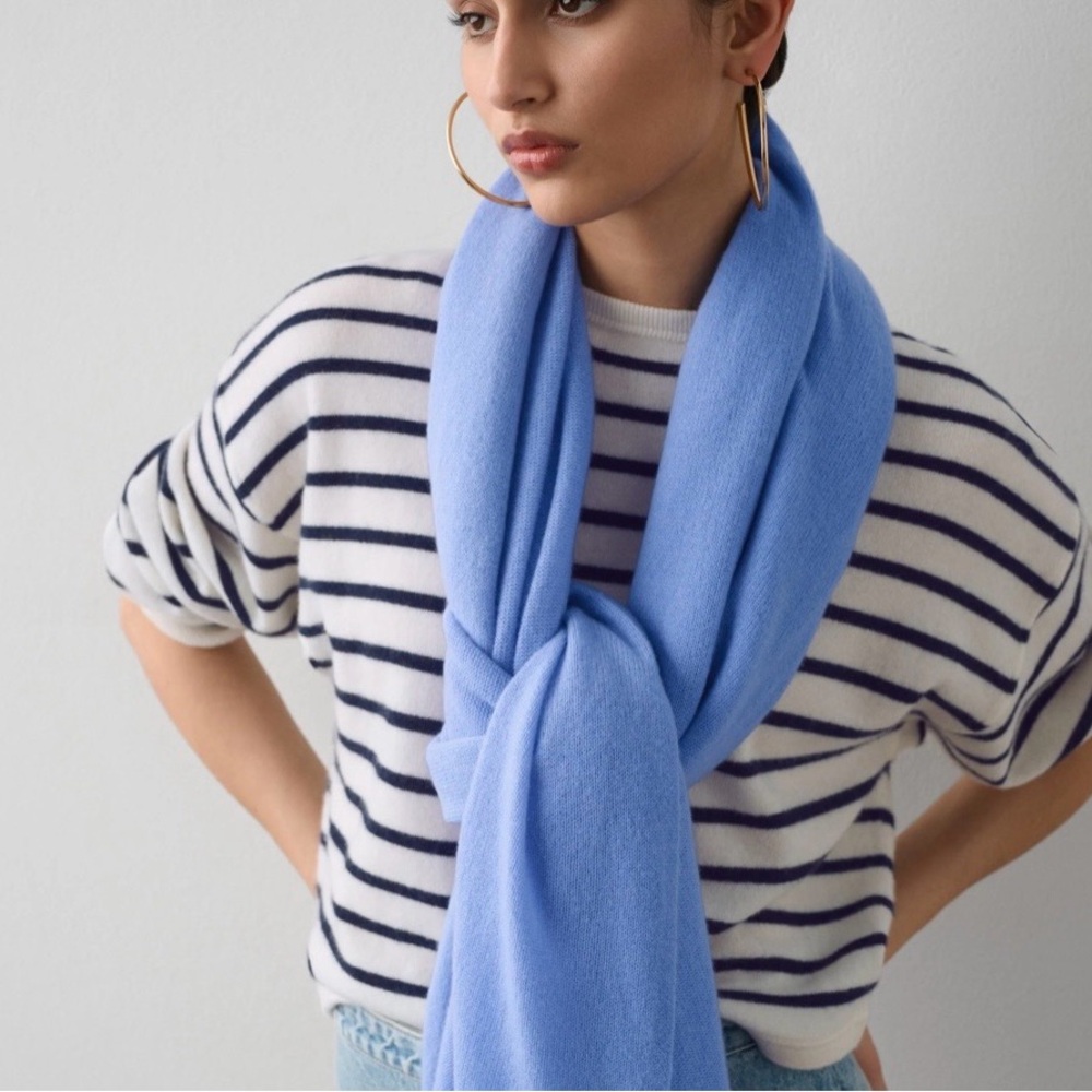 White + Warren Travel Wrap Cornflower Blue